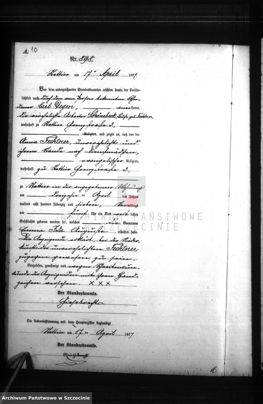 Obraz 13 z jednostki "Geburts-Register (Neben-Register) Band III"