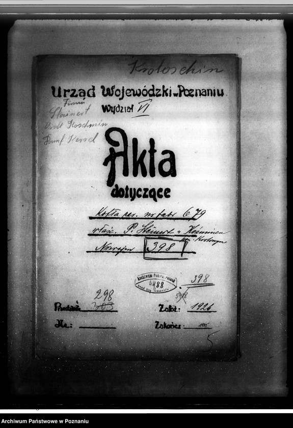 Obraz 4 z jednostki "Tartak parowy Steinerta w Koźminie pow. krotoszyński nr woj. 398"