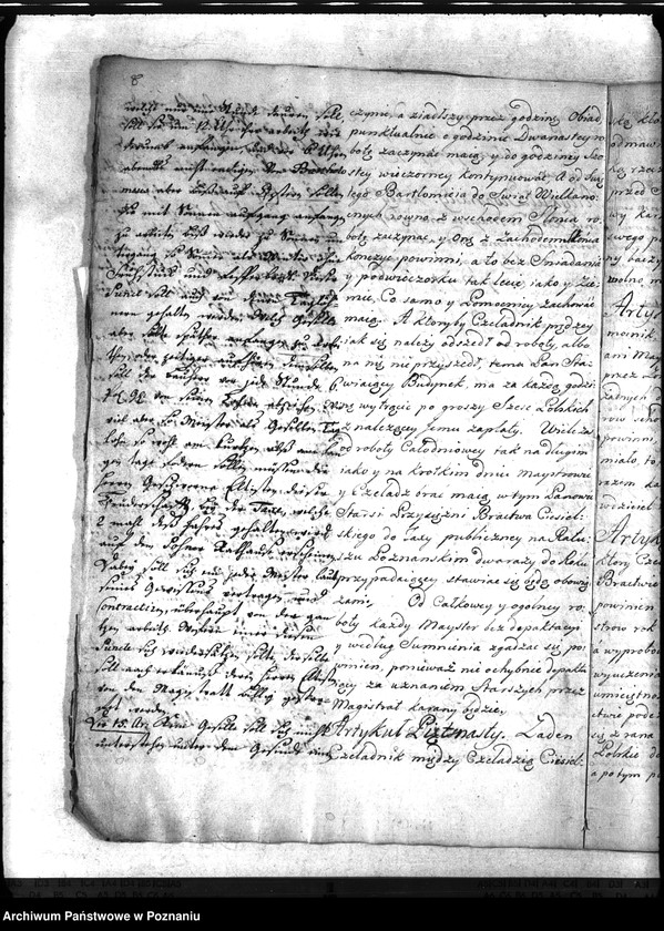 Obraz 12 z jednostki "C. Władze miejskie Poznania zatwierdzają cechowi cieśli poznańskich artykuły statutowe."