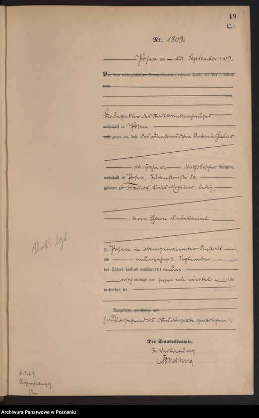 Obraz 20 z jednostki "Księga miejscowa zgonów tom IV [Rejestr główny zgonów]"
