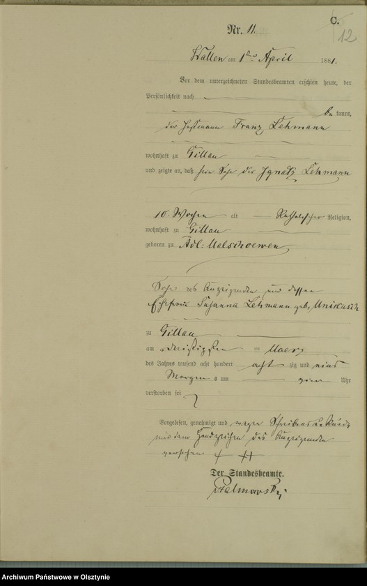 image.from.unit.number "Sterbe-Haupt-Register Nr 1 - 27"
