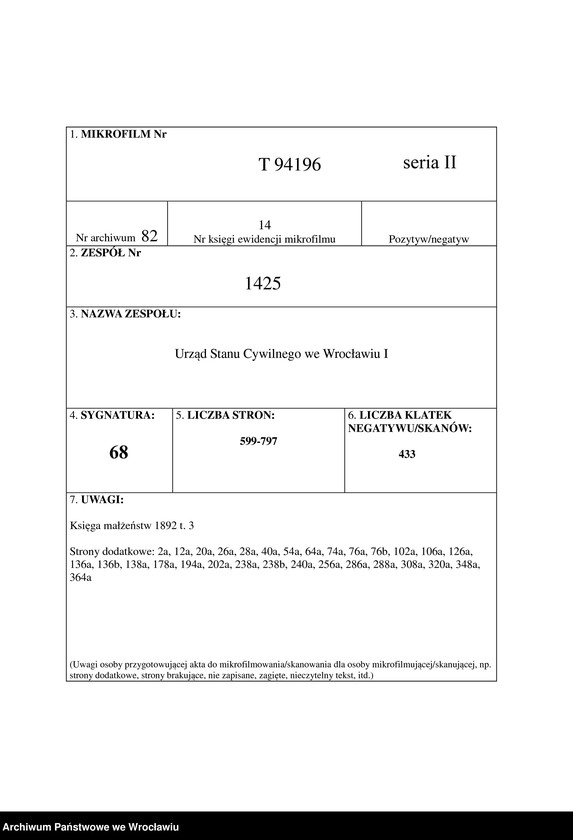 image.from.unit.number "Heiraths-Neben-Register Breslau I 1892 Band 4"