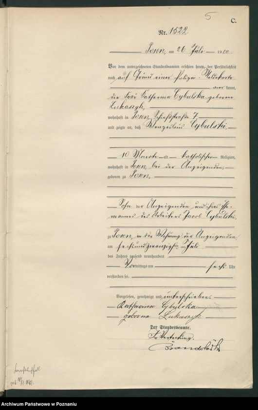 Obraz 8 z jednostki "Księga miejscowa zgonów"