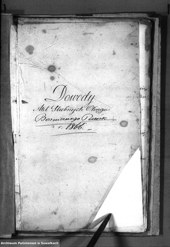 image.from.unit.number "Dowody Akt Ślubnych Okręgu Bożniczego Puńsk z r. 1866"
