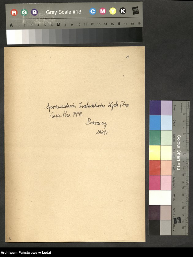 Obraz 2 z jednostki "Sprawozdania miesięczne instruktorów propagandy komitetów powiatowych i komitetów miejskich [z załącznikami za 1948 rok]"