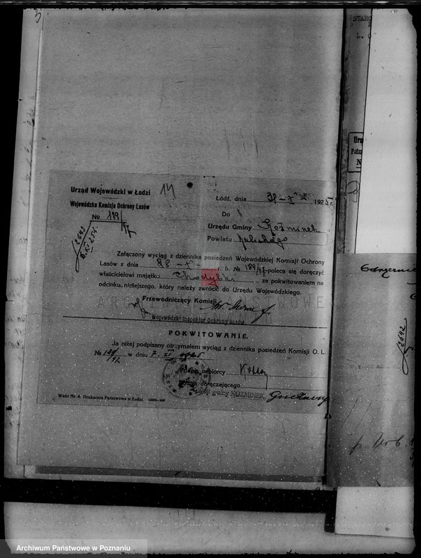 Obraz 18 z jednostki "Gmina Koźminek powiat kaliski /sprawy leśne/"