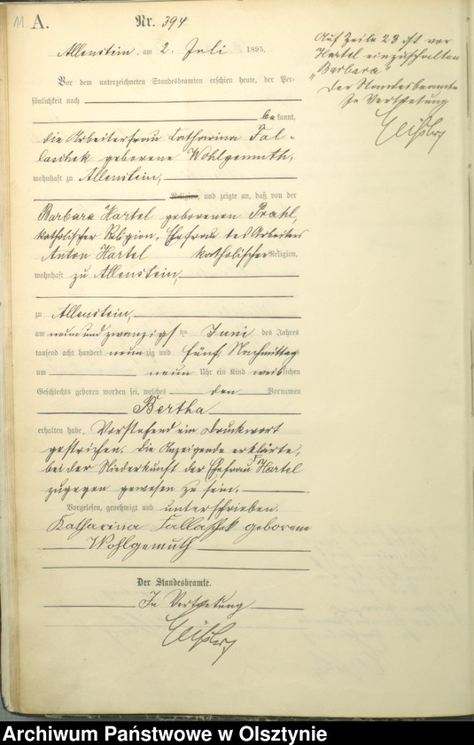 image.from.unit.number "Geburts-Haupt-Register Tom II,Nr 385 - 790"