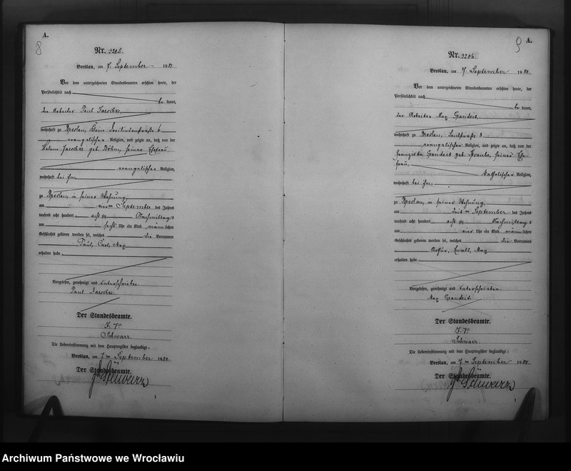 image.from.unit.number "Geburts-Neben-Register Breslau I 1880 Band 9"