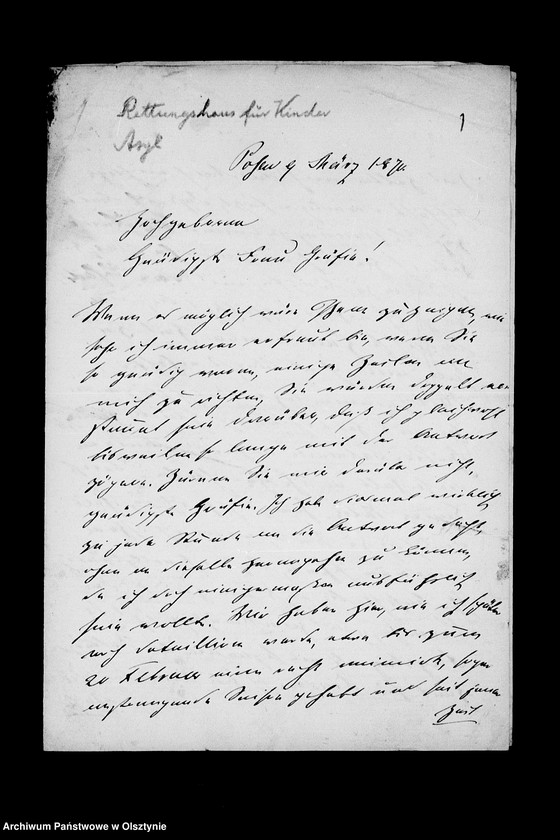 image.from.unit.number "/Briefe an Anna Gfin Lehndorff u. a. in Steinort in Sachen des Mädchenwaisenhauses in der Vorstadt Drengfurth/"