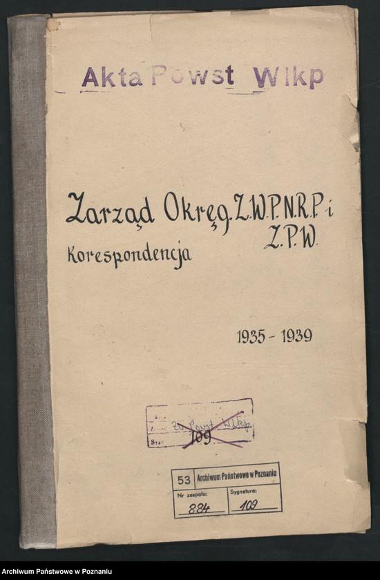 image.from.unit.number "Zarząd Okręgu Związku Weteranów Powstań Narodowych Rzeczypospolitej Polski i Związku Powstańców Wielkopolskich - korespondencja."