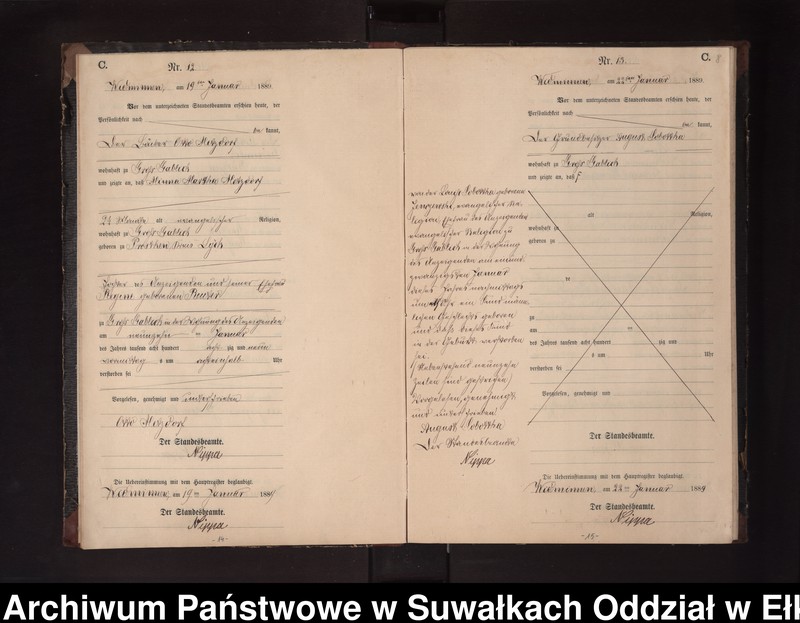 Obraz 11 z jednostki "Sterbe-Neben-Register des Preussischen Standes-Amtes Widminnen Kreis Loetzen"