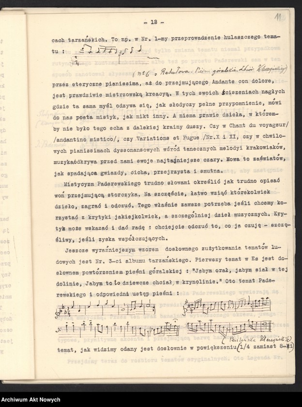 image.from.unit.number "Stosunek Dzieł Paderewskiego do muzyki ludowej. Studyum analityczne (Napisała Helena Windakiewiczowa, "Echo muzyczne", Warszawa)"