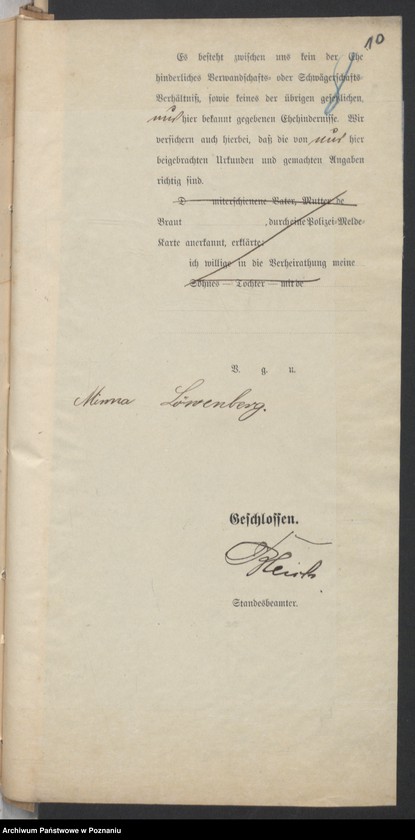 Obraz 13 z jednostki "Die von den Verlobten beigebrachten Urkunden zur Eheschliessung pro 1895"