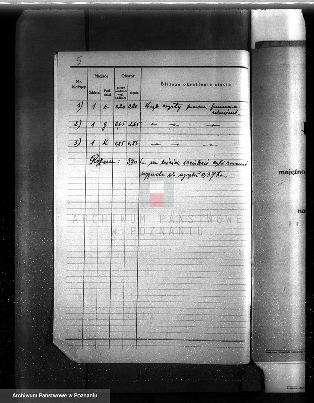 image.from.unit.number "Plan urządzenia gospodarstwa leśnego dla lasu Anny Far w Piotrowie powiat szamotulski 1930-1940"