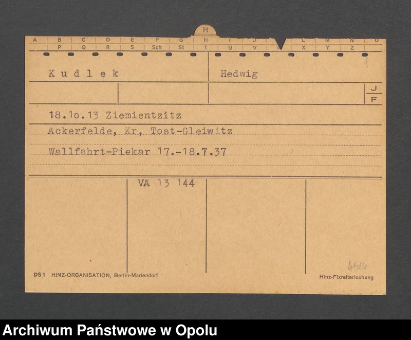Obraz 3 z jednostki "[Kudlek Hedwig, ur. 18.10.1913 r. Ziemientzitz]"