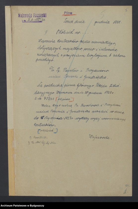 image.from.unit.number "[Kontrakty rządu niemieckiego dot. majątków, praw i interesów związanych z przejęciem terytorium byłego zaboru pruskiego]"