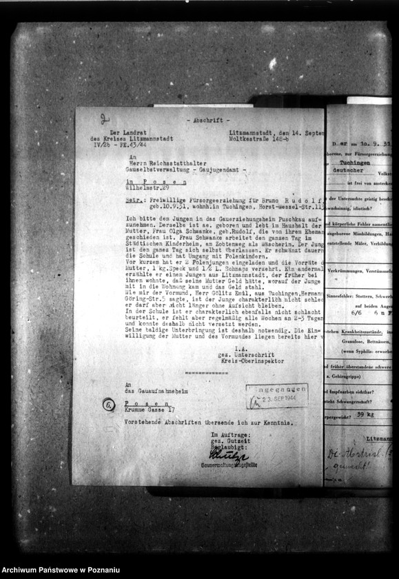 Obraz 6 z jednostki "[Akta personalne wychowanka Bruna Rudolfa, ur. 10 IX 1931]."