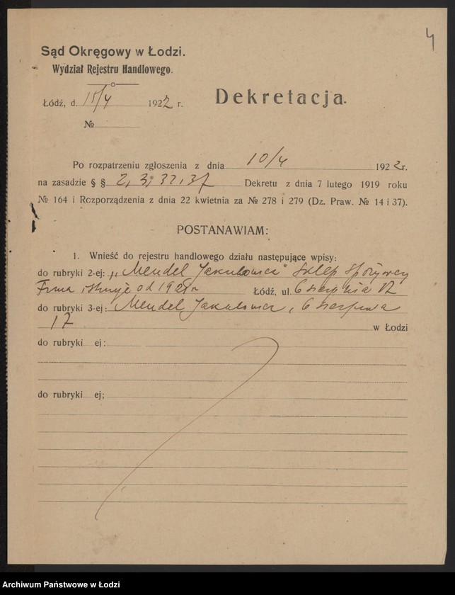 Obraz 6 z jednostki "Jakóbowicz Mendel- sklep spożywczy"