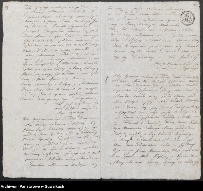 image.from.unit.number "Akta Małżeństwa Gminy Kaletnickiey z Roku 1808"