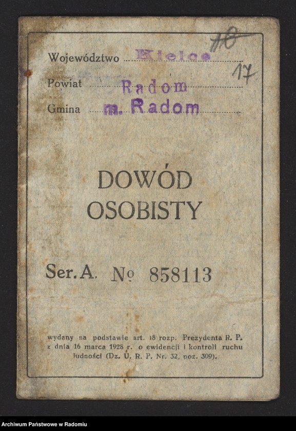 Obraz 19 z jednostki "O dowodach osobistych nr 701-800"