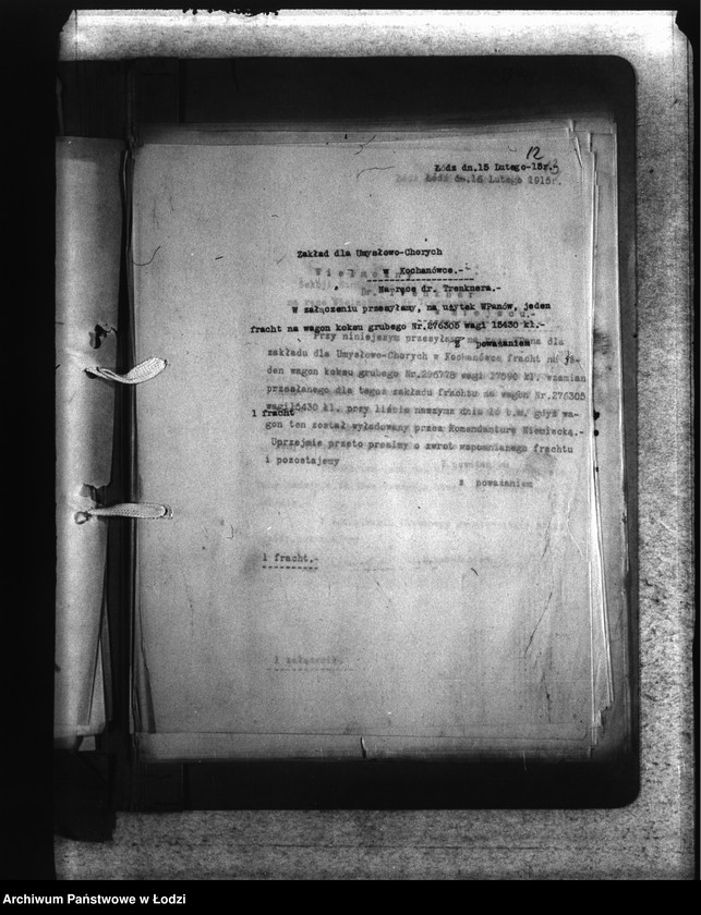 Obraz 17 z jednostki "Do Sekcji Sanitarno-Szpitalnej [korespondencja]"