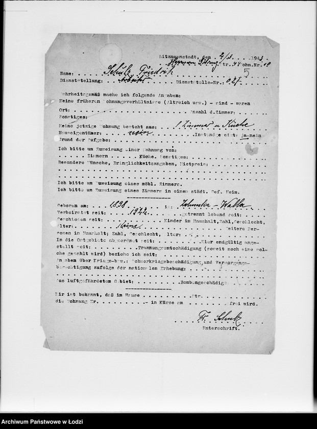 Obraz 9 z jednostki "[Ankiety personalne urzędników i robotników]"