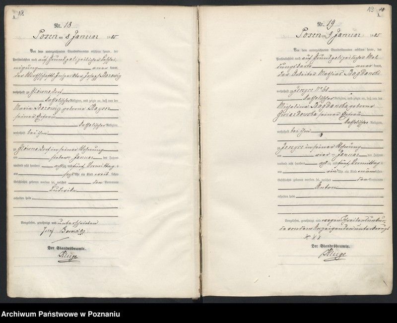 Obraz 13 z jednostki "Księga urodzeń t. I"