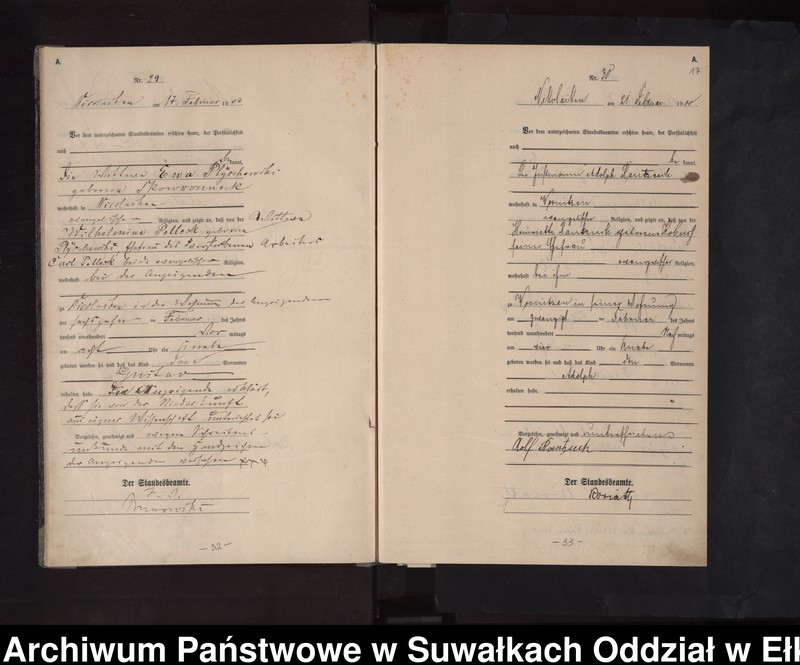 image.from.unit.number "Geburts-Haupt-Register des Königlichen Preussischen Standes-Amtes Nicolaiken Kreis Sensburg"