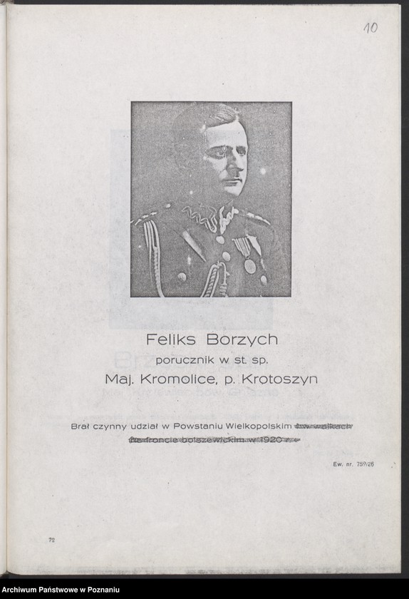image.from.unit.number "Album pamiątkowy Powstańców Wielkopolskich [ze wstępem pt. "Organizacja i wybuch powstania w Nowotomyskim"]"