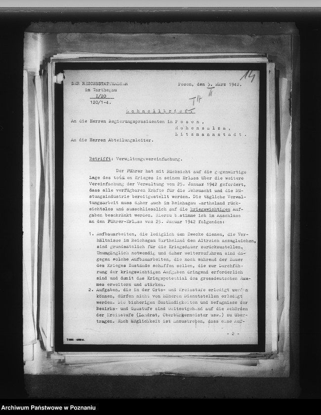 Obraz 18 z jednostki "Zarządzenia w sprawie uproszczenia administracji"