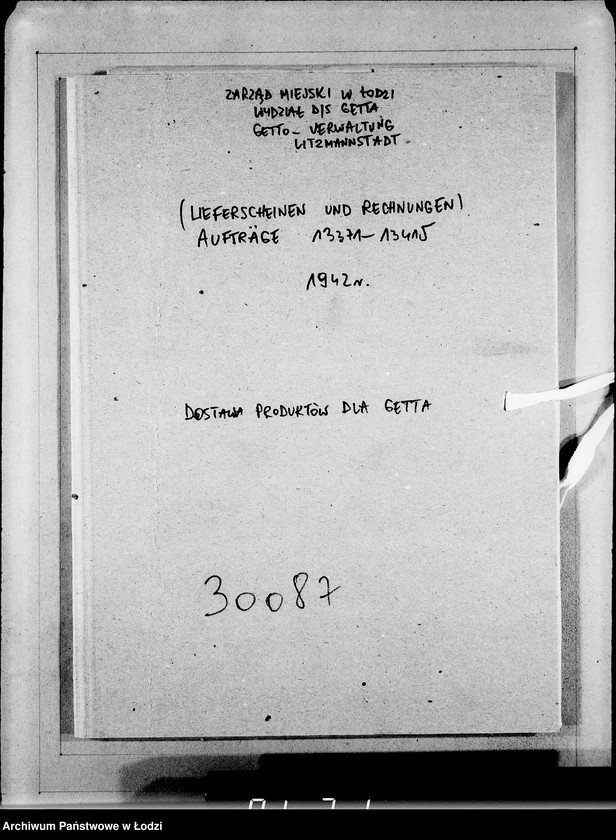Obraz 4 z jednostki "Aufträge [Lieferscheinen und Rechnungen] 13371-13415. [Dostawa produktów do Getta]"