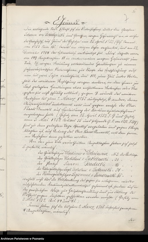 image.from.unit.number "Sitzungen und Urteil des Kammergerichts gegen den Grafen von Działyński und Genossen wegen Hochverrats am 25, 26 und 28.IV.1865"