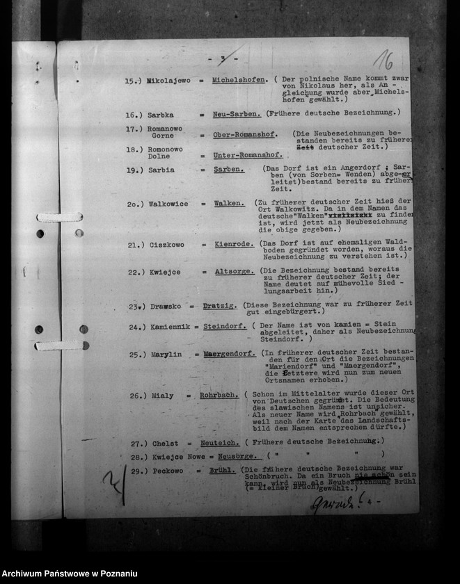 Obraz 20 z jednostki "Ortsnamenänderung - Kreis Scharnikau (Czarnków)"