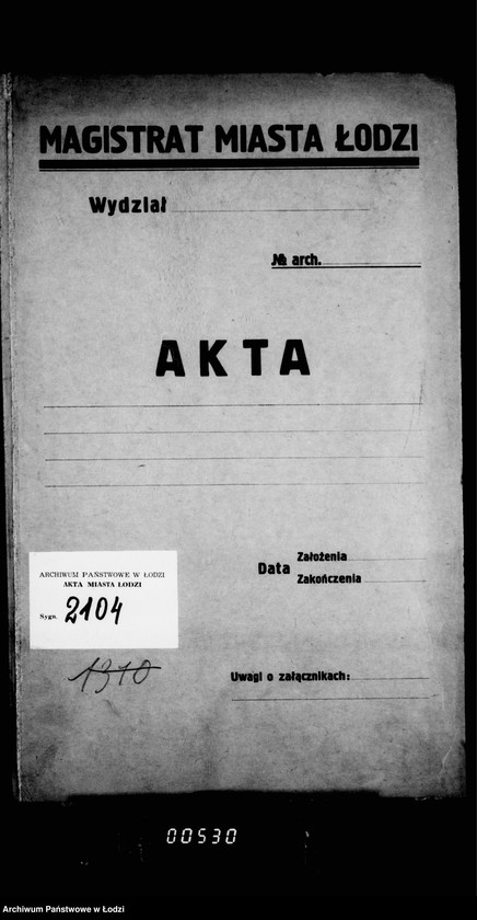 Obraz 4 z jednostki "O raschodach na otoplenje i osveščenje dlja lodzinskoj gorodskoj policji"