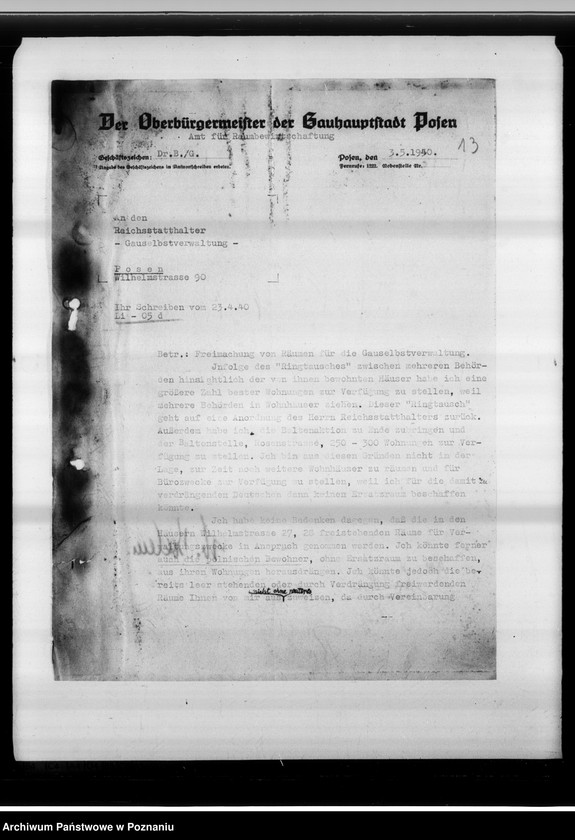 Obraz 17 z jednostki "Freimachung der Nebengebäude des Landeshauses."