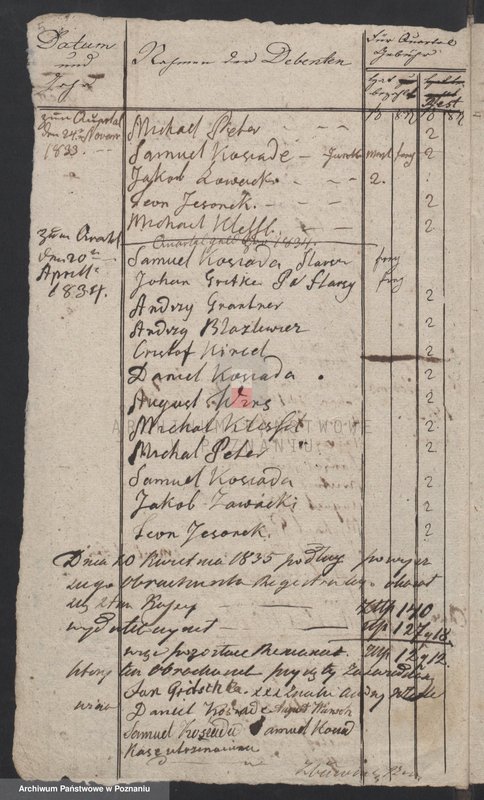 image.from.unit.number "Einnahme von Beiträgen für Arme von Quartalgeld,  Meister - Gesellen - und Lehrburschen - Eintragungen"