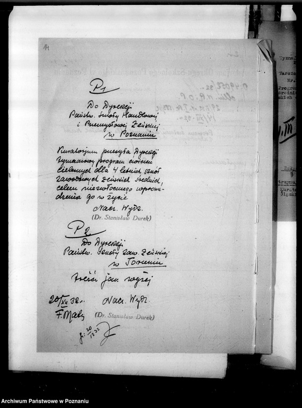 Obraz 17 z jednostki "Programy nauczania różnych szkół zawodowych: 1) Szkoła Handlowa w Brodnicy, 2) Średnia Szkoła Zawodowa w Bydgoszczy, 3) Miejska Szkoła Przemysłowo-Handlowa - Gniezno, 4) Żeńska Szkoła Zawodowo-Gospodarcza - Grudziądz, 5) Państwowa Szkoła Przemysłowo-Handlowa Żeńska w Lesznie, 6) Prywatne Seminarium Nauczycielek Gosp. SS Urszulanek w Lubocześnicy, 7) Państwowa Szkoła Handlowa i Przemysłowa Żeńska w Poznaniu, 8) Szkoła Handlowa Izby Przemysłowo-Handlowej w Tczewie, 9) Państwowa Szkoła Zawodowa Żeńska w Toruniu"