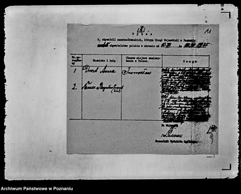 Obraz 14 z jednostki "Zbiór /sprawozdań do Ministerstwa Spraw Wewnętrznych dotyczące nadania obywatelstwa polskiego obywatelom czechosłowackim"