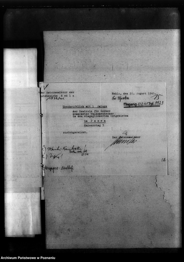 Obraz 19 z jednostki "Kreis Schroda (Środa).Korespondencja i wykazy Niemców, którzy zginęli w 1939 roku"