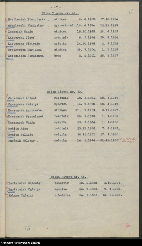 Obraz 20 z jednostki "[Obwód I - głosuje w Szkole Przemysłowo-Handlowej /listy wyborców/]"