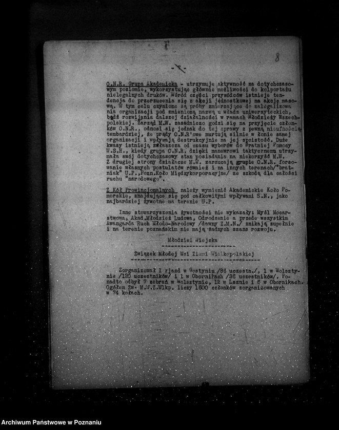 Obraz 12 z jednostki "Sprawozdanie półroczne z życia polskich legalnych stowarzyszeń i związków za okres od 1 kwietnia 1936 r. do 30 września 1936 r."
