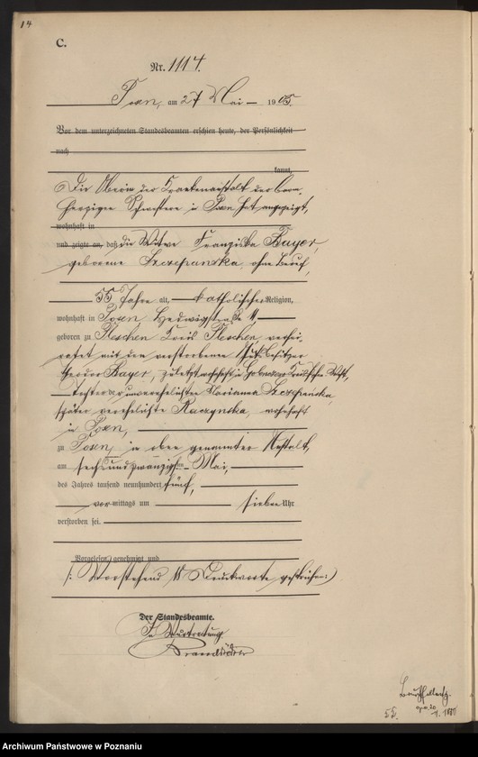 Obraz 16 z jednostki "Księga miejscowa zgonów tom III"