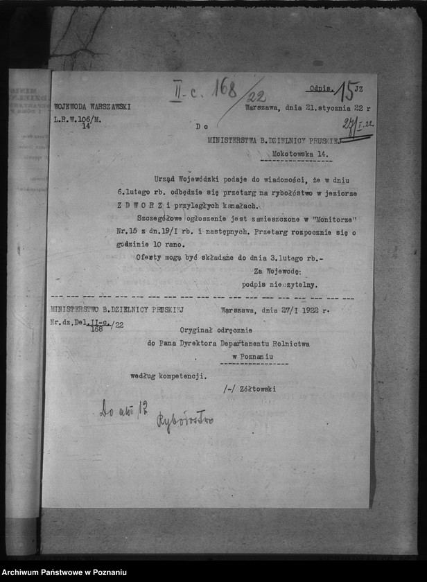 Obraz 19 z jednostki "Deleg. Departamentu Rolnictwa i D. Państw. Rybołówstwo"