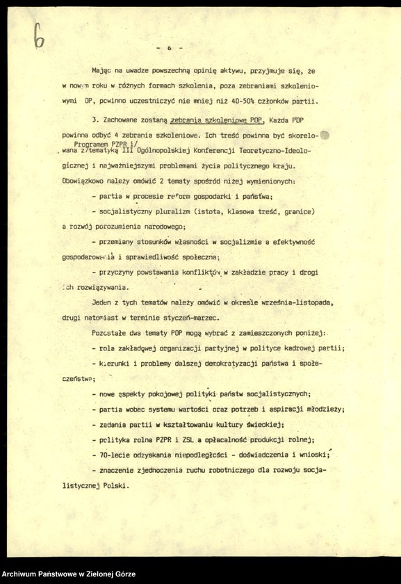 image.from.unit.number "Szkolenie partyjne. Wytyczne sekretariatu KC na lata 1988/1989, ocena przebiegu kampanii w latach 1976/1977, założenia na 1977/1978, informacja o szkoleniu 1978/1979, ocena szkolenia 1987/1988, ocena agitacji w 1978 r."