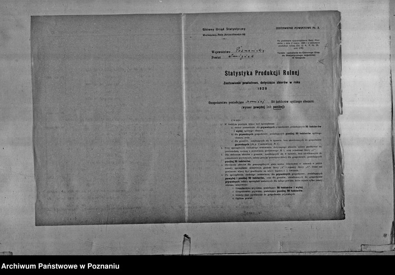 Obraz 9 z jednostki "/Statystyka produkcji rolnej - zestawienie powiatowe - Śmigiel"