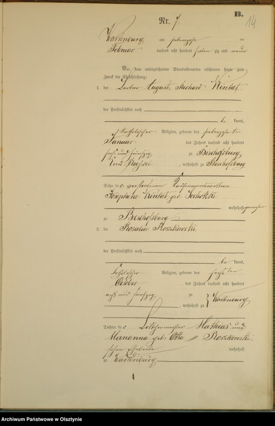 image.from.unit.number "Heiraths-Haupt-Register Nr 1 - 45"