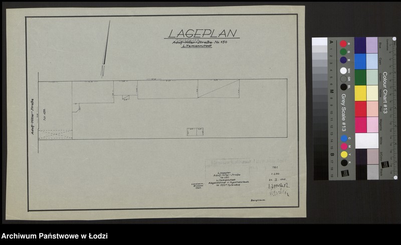 Obraz 1 z jednostki "Lageplan Adolf-Hitler-Strasse Nr 150 Litzmannstadt"