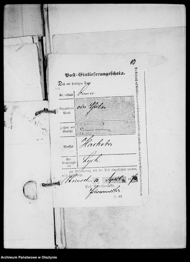 image.from.unit.number "/Rechnungen, Bittgesuche, Posteinlieferungsscheine für Unterstützungen religiöse Bücher u. a. /"