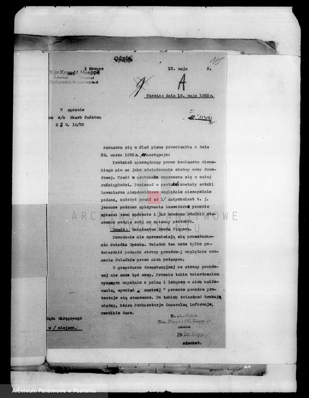 Obraz 19 z jednostki "Skarb Państwa przeciwko Ottonowi Timm z powodu zaległego remontu i braku zapasów w majątku Karnówko powiatu wyrzyskiego"