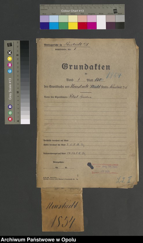 Obraz 2 z jednostki "Grund Akten für Blatt (150 stadt) Neustadt 1854 Eigenthümer: Pelzel Karolina"